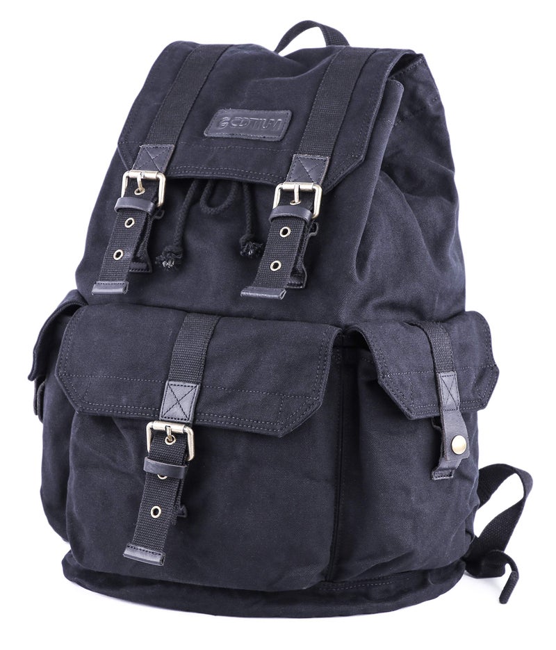 GOOTIUM 21101BLK Specially High Density Thick Canvas Backpack Rucksack,Black - Image 3